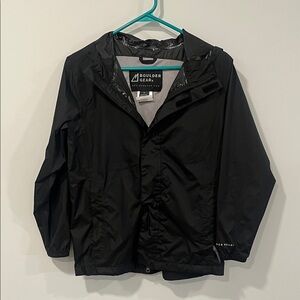 Youth Black Rain Jacket Windbreaker